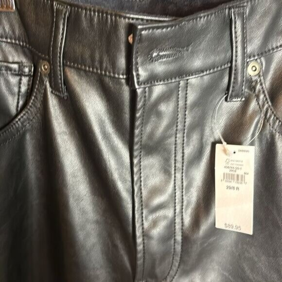 Gap NWT faux leather Cheeky Straight Sky High pants, size 8 R - Picture 4 of 13